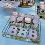Στολισμός Βάπτισης-Candy bar Monogram Gold-Pink